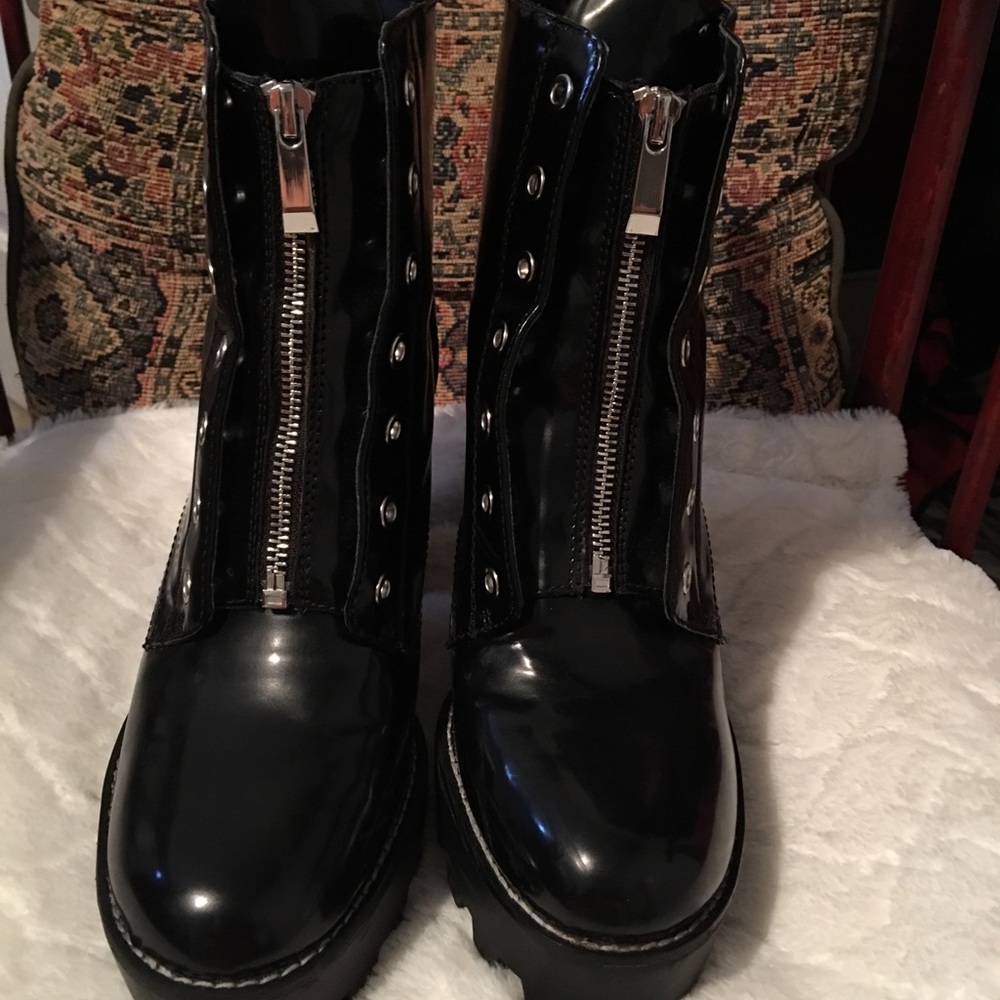 Zara Platform Boots. Patent Leather size 41/11 - Picture 3 of 8